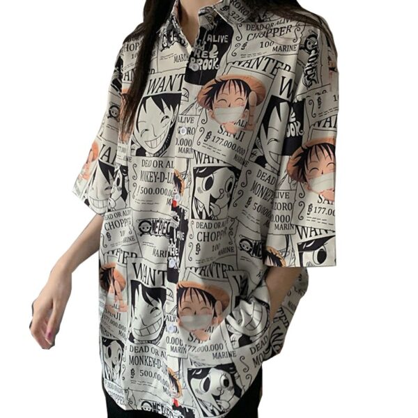 One Piece Monkey D. Luffy Women’s Blouse/Button Up – Monkey D. Luffy Poster Shirt Chopper 2