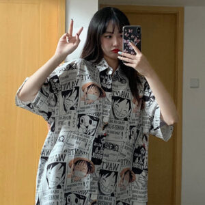 One Piece Monkey D. Luffy Women’s Blouse/Button Up – Monkey D. Luffy Poster Shirt Chopper 2