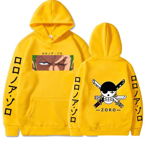 Roronoa Zoro Hoodie – Staredown Design with Jolly Roger Backprint Hoodies 5