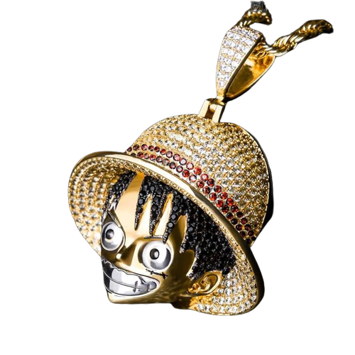 Iced Cubic Luffy Head Necklace – Diamond Zircon Luffy 2