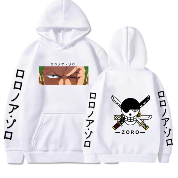Roronoa Zoro Hoodie – Staredown Design with Jolly Roger Backprint Hoodies 4