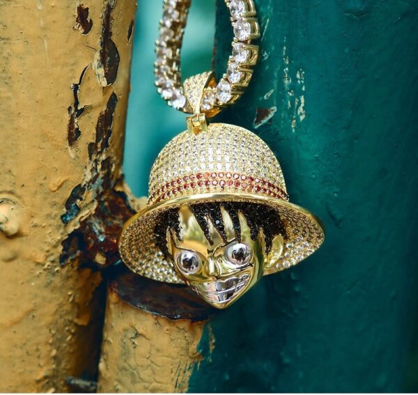 Iced Cubic Luffy Head Necklace – Diamond Zircon Luffy 5