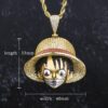 Iced Cubic Luffy Head Necklace – Diamond Zircon Luffy 9
