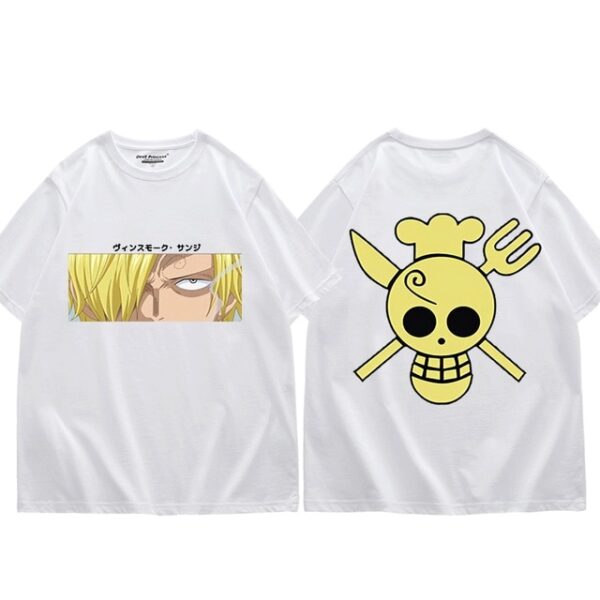 One Piece Sanji T-Shirt – Harajuku Fashion – Summer Short-Sleeved, Loose Casual Men’s Top – Oversized Hip Hop Style One Piece merch 3