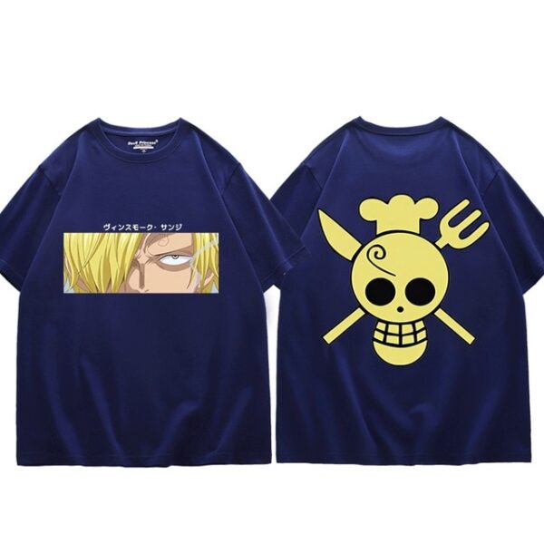 One Piece Sanji T-Shirt – Harajuku Fashion – Summer Short-Sleeved, Loose Casual Men’s Top – Oversized Hip Hop Style One Piece merch 4