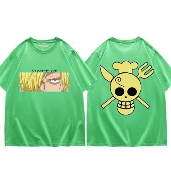 One Piece Sanji T-Shirt – Harajuku Fashion – Summer Short-Sleeved, Loose Casual Men’s Top – Oversized Hip Hop Style One Piece merch 5