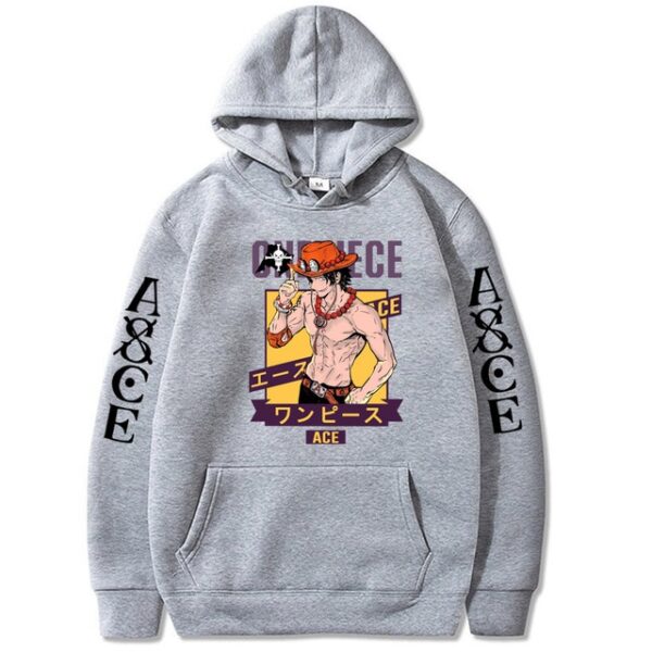 One Piece Ace Hoodie – Manga-Inspired Print – Harajuku Style – Fashion Leisure Pullover Sweatshirt Ace 3