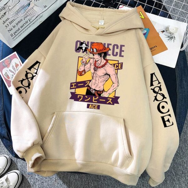 One Piece Ace Hoodie – Manga-Inspired Print – Harajuku Style – Fashion Leisure Pullover Sweatshirt Ace 4