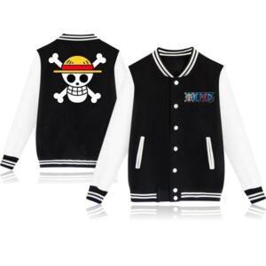 One Piece Anime Baseball Jacket – Unisex Casual Sweatshirt – Men’s and Women’s Fashion Baseball Uniform-Style Coat One Piece merch