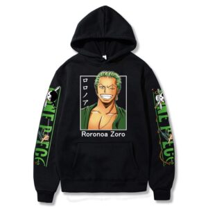 One Piece Roronoa Zoro Hoodie – Unisex Print – Streetwear Casual Sweatshirt Hoodies