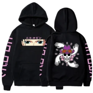 One Piece Anime Hoodie: Robin-Themed Pullover Sweatshirt – Long Sleeve, Loose-Fit, Streetwear Style Hoodies
