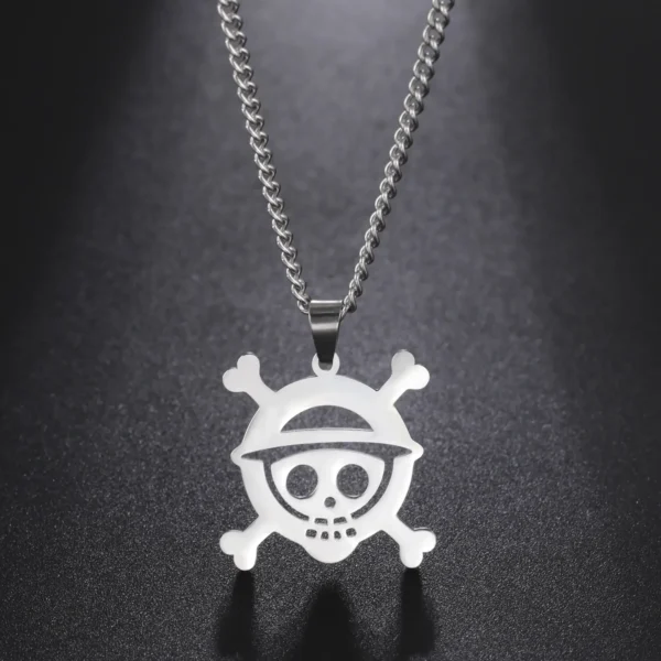One Piece Necklace – Luffy Jolly Roger Stainless Steel Luffy 4