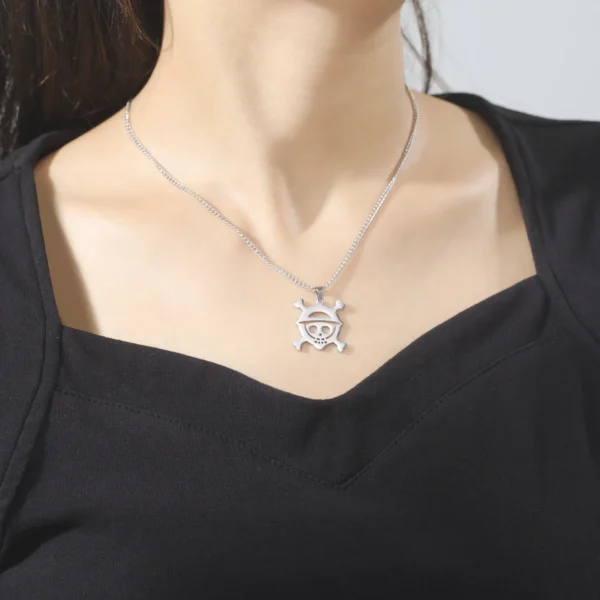 One Piece Necklace – Luffy Jolly Roger Stainless Steel Luffy 7