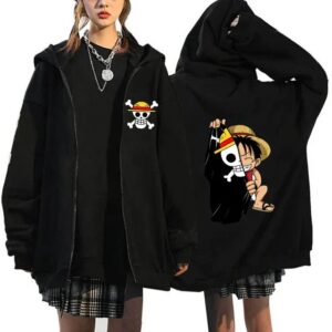 One Piece Jacket: Zip-Up Hoodie with Luffy & Jolly Roger Jackets