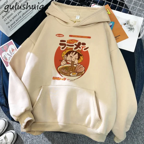 One Piece Merch Hoodie: Luffy Eating Graphic Hoodies 2