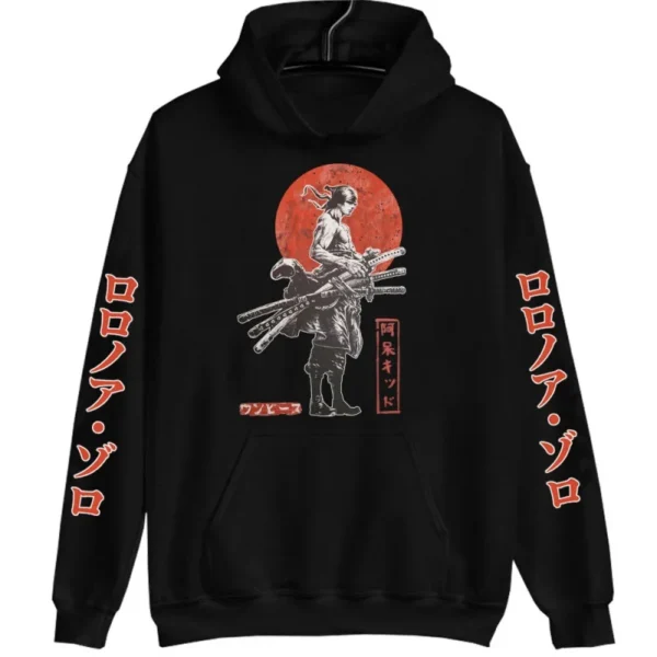 Zoro One Piece Hoodie: Long Sleeve Pullover Hoodies 2