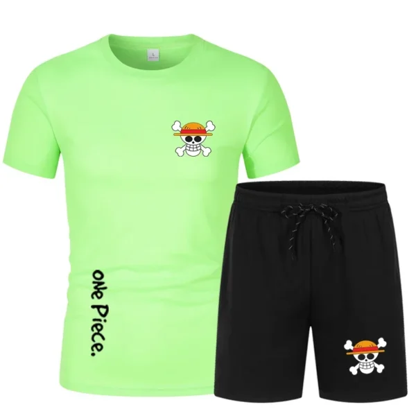 One Piece Anime Trainingsanzug – Shirt- und Shorts-Set Luffy 19