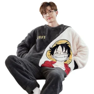 One Piece Luffy Pajamas: Winter Warm Nightwear Luffy