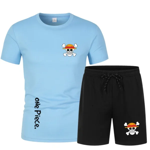 One Piece Anime Trainingsanzug – Shirt- und Shorts-Set Luffy 15