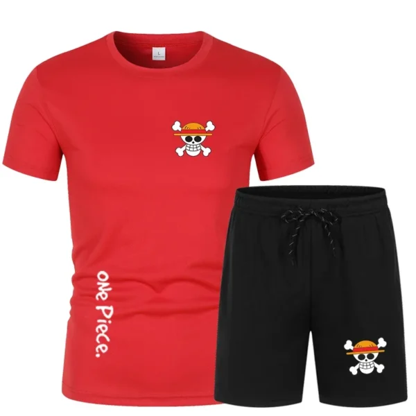One Piece Anime Trainingsanzug – Shirt- und Shorts-Set Luffy 16