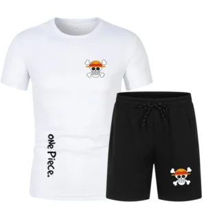 One Piece Anime Workout Clothes – Shirts and Shorts Set Luffy