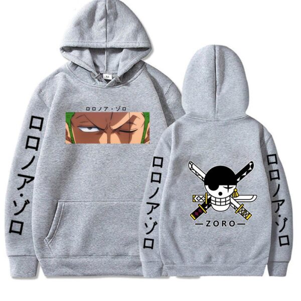 Roronoa Zoro Hoodie – Staredown Design with Jolly Roger Backprint Hoodies 8