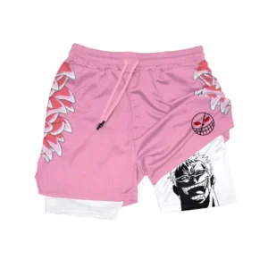 Doflamingo Workout Shorts: Quick Dry Compression Doflamingo