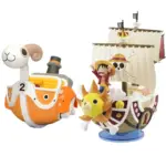 One Piece Schiffsmodell – Luffys Piratenschiff, niedliches Miniboot-Sammelmodell, Zusammenbau-Spielzeug, Geburtstagsgeschenk für Kinder