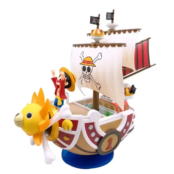 One Piece Schiffsmodell – Luffys Piratenschiff, niedliches Miniboot-Sammelmodell, Zusammenbau-Spielzeug, Geburtstagsgeschenk für Kinder Zubehör 11