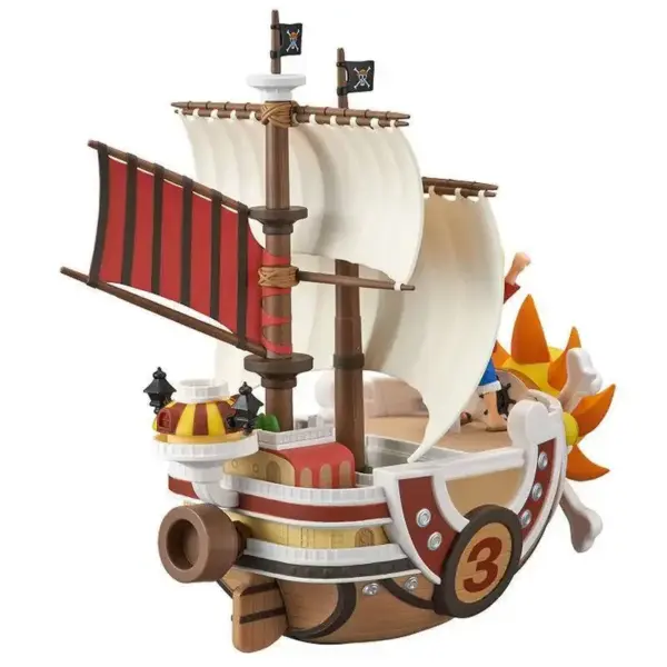 One Piece Schiffsmodell – Luffys Piratenschiff, niedliches Miniboot-Sammelmodell, Zusammenbau-Spielzeug, Geburtstagsgeschenk für Kinder Zubehör 9