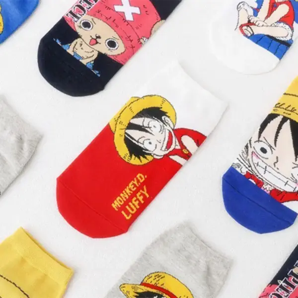 One Piece Socks 5-Pair Set – Luffy & Chopper Socks 5