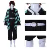 Demon Slayer Merch – Tanjiro Kamado Checkered Haori Kimono Set Cosplay 12