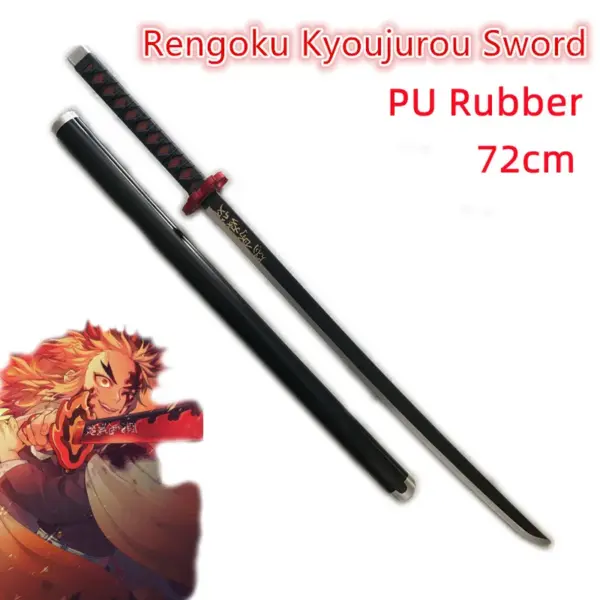 Demon Slayer Nichirin Sword Cosplay Prop – Rengoku Flame Rubber Katana Cosplay 5